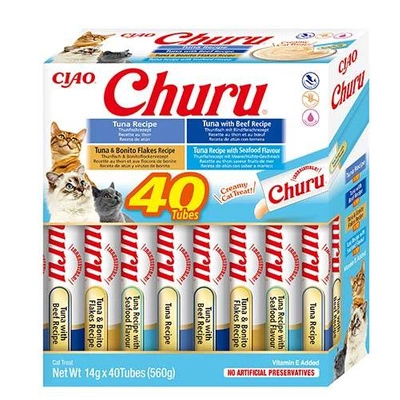 INABA Churu per gatti - gusti misti con tonno 40x14g
