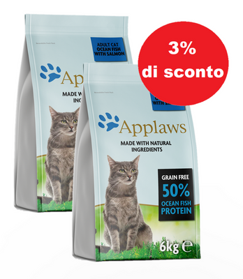 APPLAWS Complete Dry Adult Ocean Fish With Salmon 2x6kg - 3% di sconto in un set