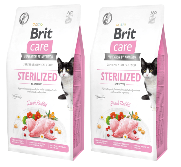 Brit Care Cat Grain-Free Sterilized Sensitive Con coniglio 7kg x2