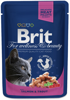 Brit Premium Cat per gatti adulti con salmone e trota 100g