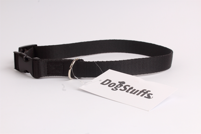 DogStuffs Collare con chiusura in plastica 15mm/24-40cm nero
