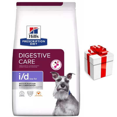 Hill's PD Prescrizione Dieta canina i/d Basso contenuto di grassi 12kg + sorpresa per il cane GRATIS
