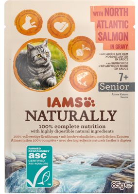 IAMS Naturally with North Atlantic Salmon in gravy(in salsa) 85g