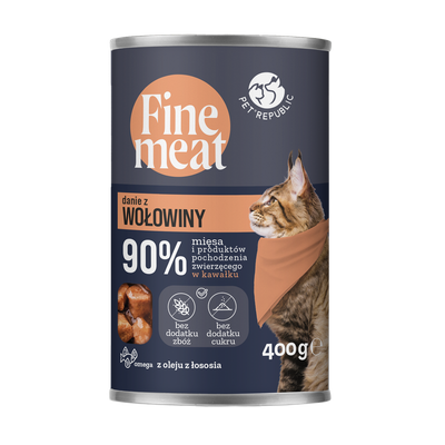 PetRepublic Fine Meat piatto di manzo 400g per gatti