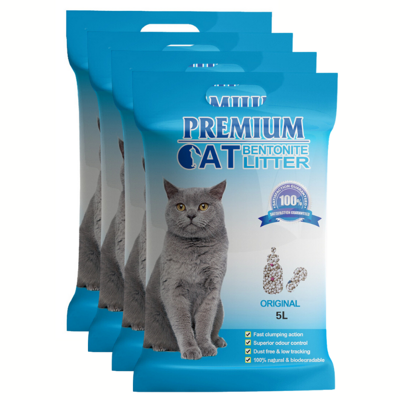 Premium Cat Lettiera alla Bentonite per gatti - Naturale per gatti 4x5L